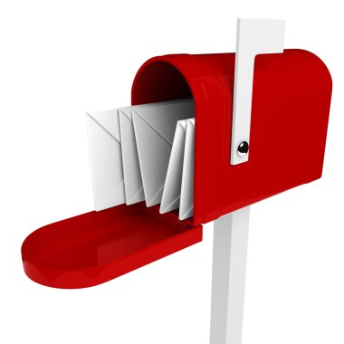 3d mail box with letter inside