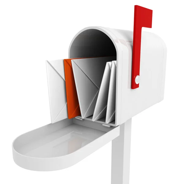 3D mail doboz belsejében levél — Stock Fotó