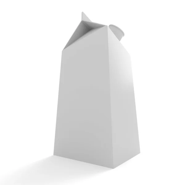3D insan ve süt kutusu — Stok fotoğraf