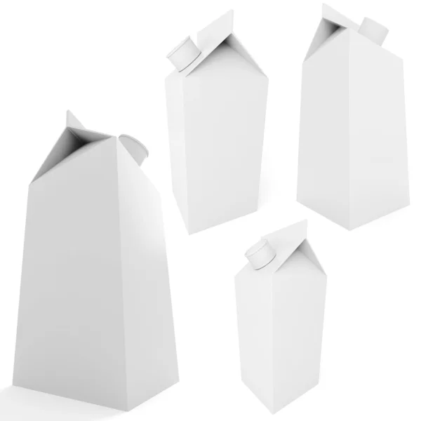 3 d 牛乳ボックスのレンダリング — ストック写真