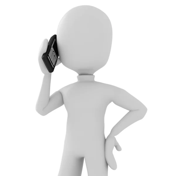 3D άνθρωπος μιλώντας στο τηλέφωνο — Φωτογραφία Αρχείου