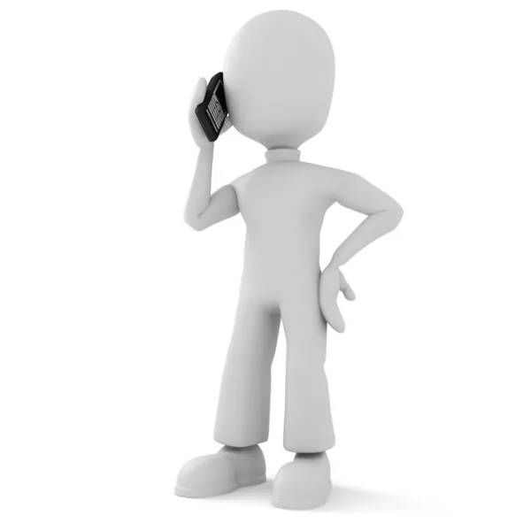 3D muž mluví na telefonu — Stock fotografie