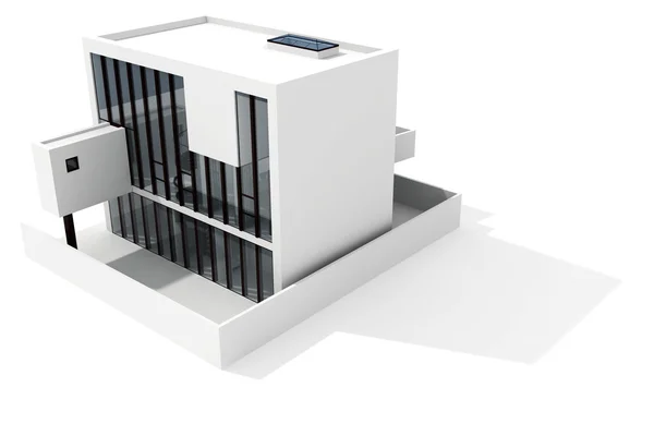 3d moderne hus, med hvit bakgrunn – stockfoto