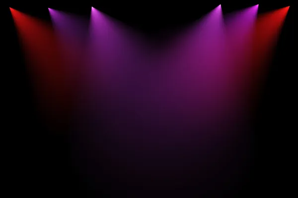 黑色背景上的 3d 舞台灯。 — 图库照片