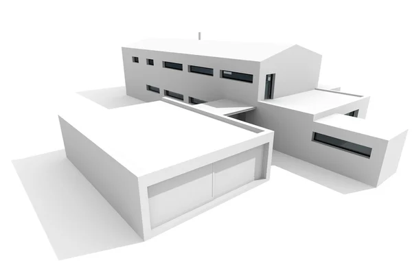 Maison moderne 3d, sur fond blanc — Photo