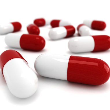 3d pills render, onwhite background clipart