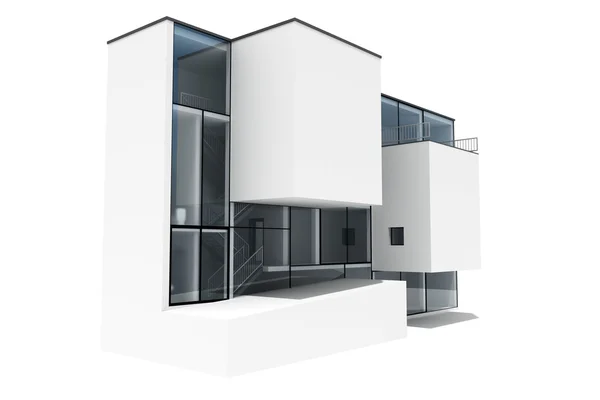 Maison moderne 3d, sur fond blanc — Photo