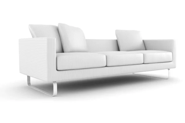 Canapé 3d isolé sur blanc — Photo