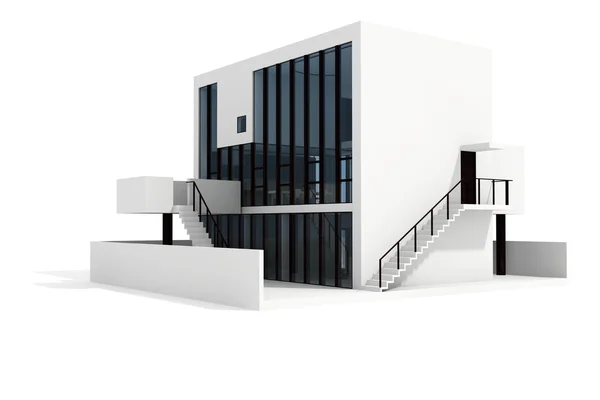 3d modern house, on white background — Stock Photo, Image