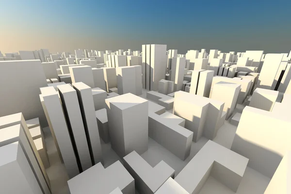 3D-Stadtsilhouette — Stockfoto