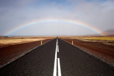 Road and rainbow clipart