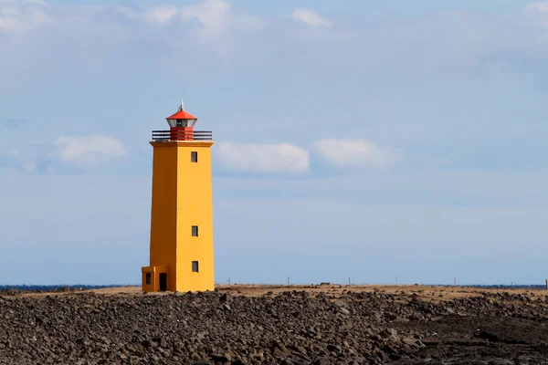 Geel licht toren — Stockfoto