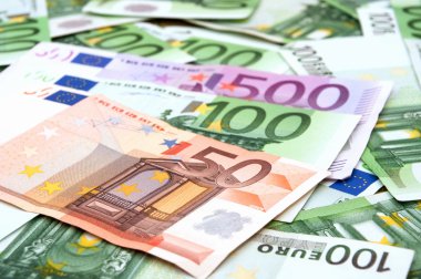 100 Euro Banknotes Pile clipart