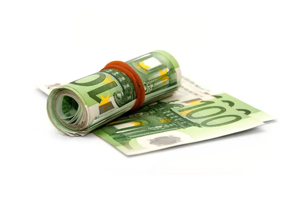 100-Euro-Scheine stapeln sich — Stockfoto