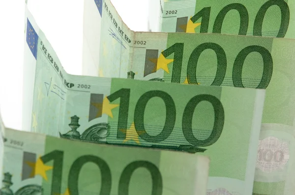 100 欧元纸币桩 — 图库照片