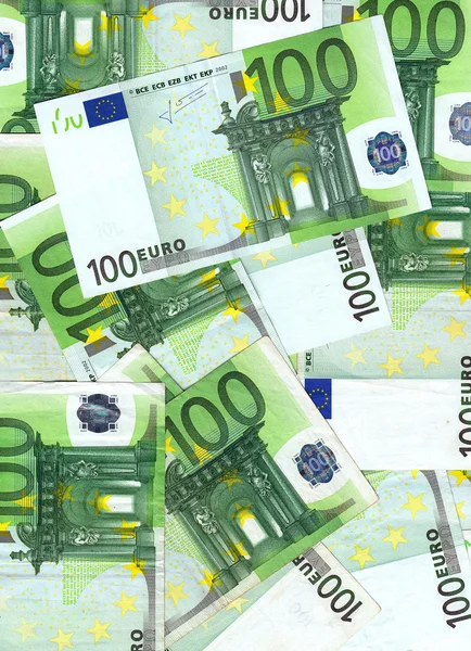 100 euro banknot kazık — Stok fotoğraf
