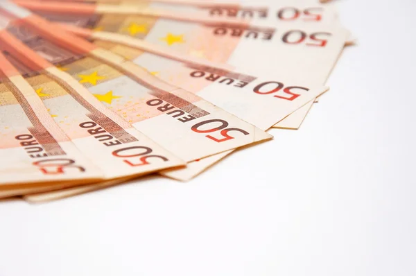 Pilha de 50 notas de euro — Fotografia de Stock