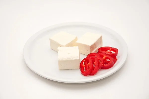 Käse und Paprika — Stockfoto