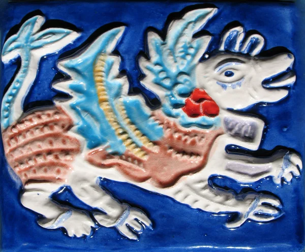 Ceramic tile depicting Samargla. — 图库照片