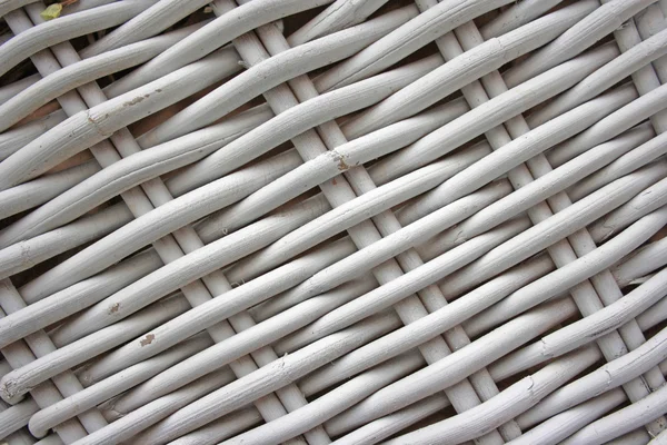 Detail aus geflochtenen Körben, weiß bemalt — Stockfoto