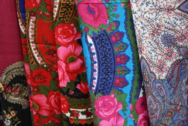 Bright shawls. Background — Stock Photo, Image