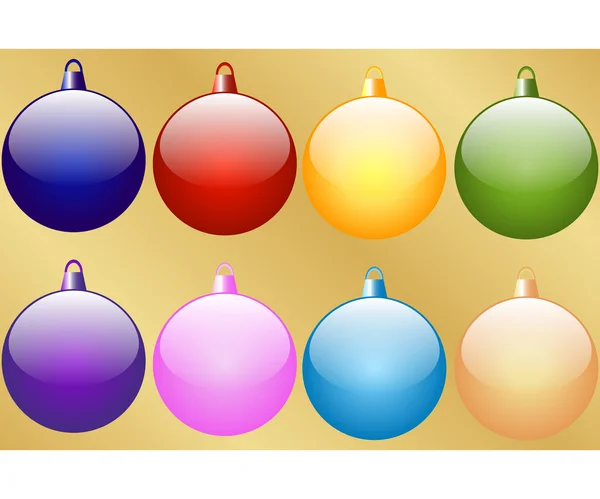 Set van 8 kerstballen — Stockvector