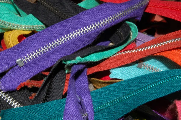 stock image Close-up View of a Pile of Zippers