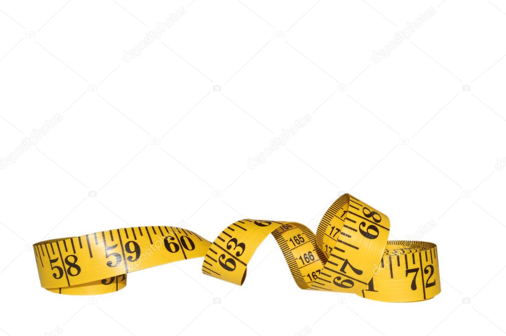 Yellow Tape Measure Isolated on White