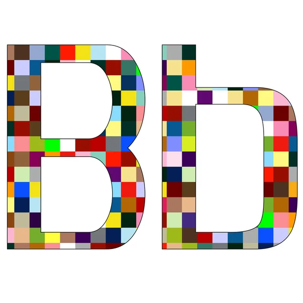 Set di caratteri 1 Lettera B Isolato su Bianco — Vettoriale Stock