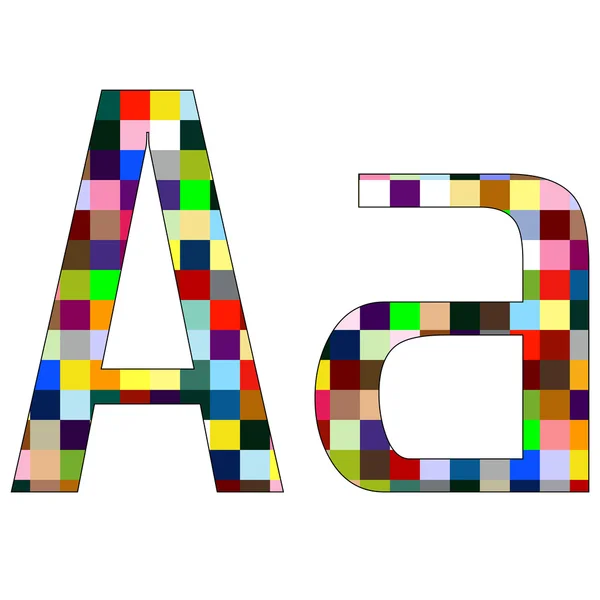 Teckensnittsuppsättning 1 brev en isolerad på vit — Stock vektor