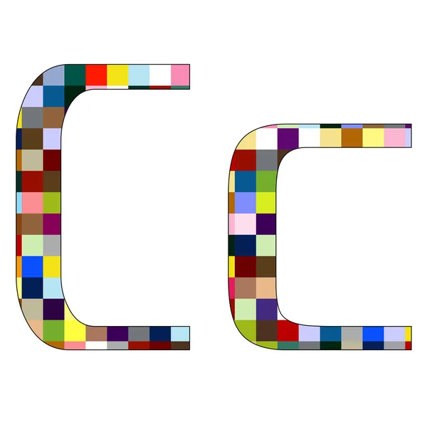 字体设置隔离在白色的 1 封信 c — 图库矢量图片
