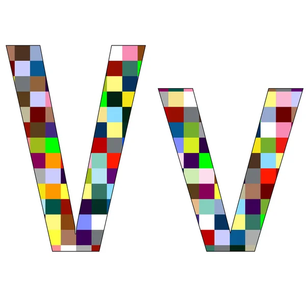 字体设置隔离在白色的 1 封信 v — 图库矢量图片