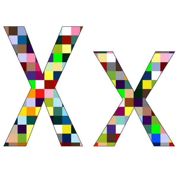 フォント設定 x の分離白 1 の手紙 — ストックベクタ