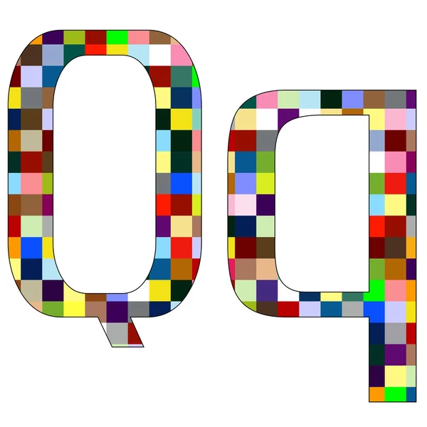 字体设置隔离在白色的 1 封信 q — 图库矢量图片