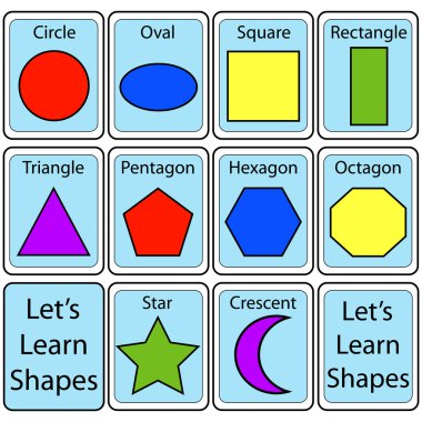 Set of Shape Flash Cards clipart