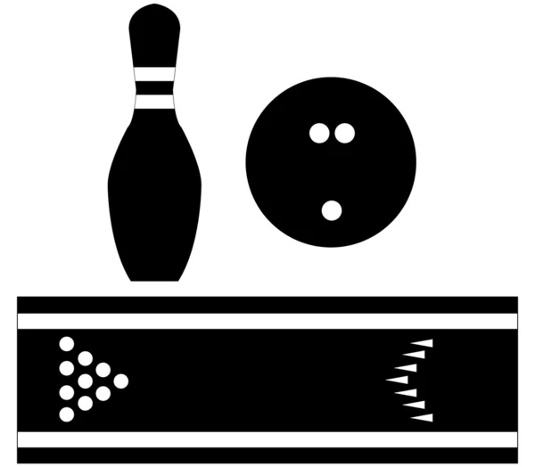 Bowling siluetleri — Stok Vektör