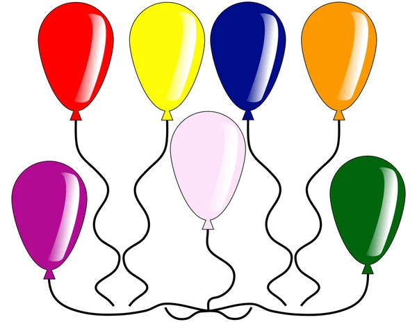 Uppsättning färgglada ballonger — Stock vektor