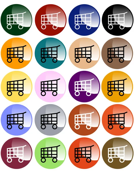 stock vector Set of Colorful Shopping Cart Buttons