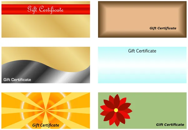 Набір подарункових сертифікатів — стоковий вектор