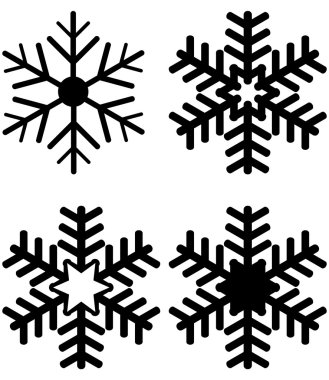 Set of Snowflake Silhouettes clipart