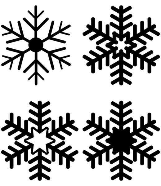 Set di silhouette fiocco di neve — Vettoriale Stock
