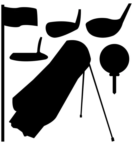 Ensemble de silhouettes de golf — Image vectorielle