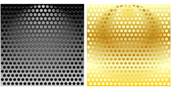 Ensemble de grilles métalliques hexagonales — Image vectorielle