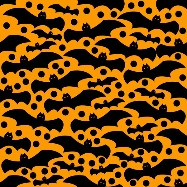 Nahtloser Halloween-Hintergrund mit Fledermäusen und Monden — Stockvektor