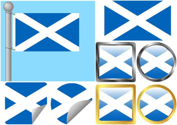 Scotland Flag Set — Stock Vector