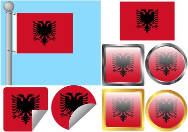 Flag Set Albania clipart