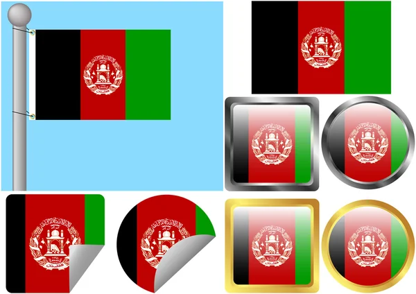 Flag Set Afghanistan — Stock Vector