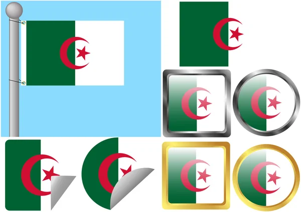 stock vector Flag Set Algeria