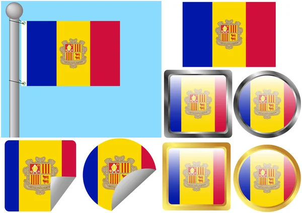 Flag Set Andorra — Stock Vector