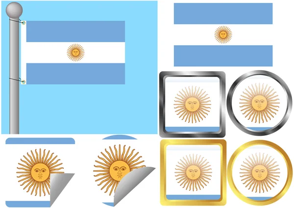 Příznak sada argentina — Stockový vektor